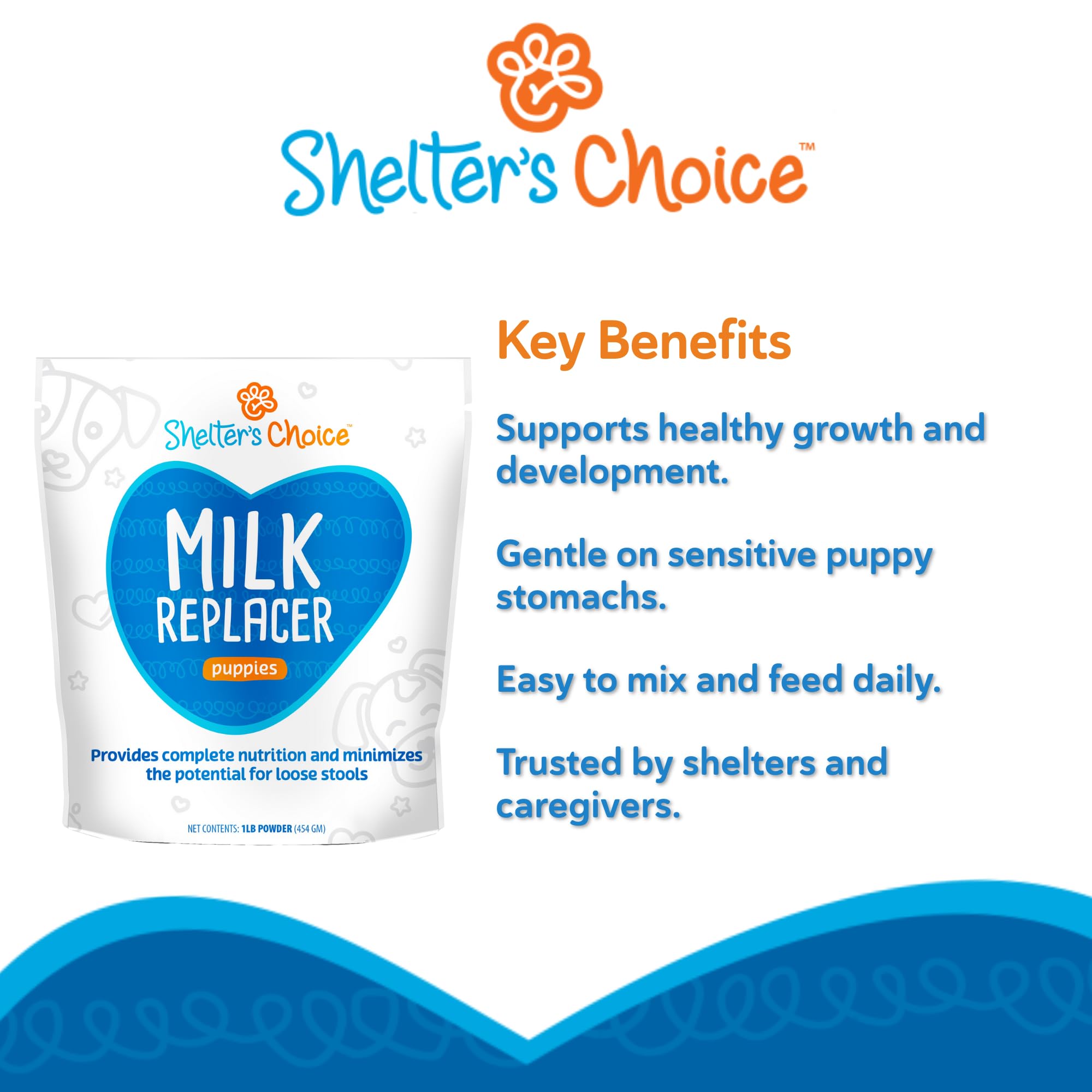 Shelter's Choice nutrition complète chiots croissance, formulation adaptée