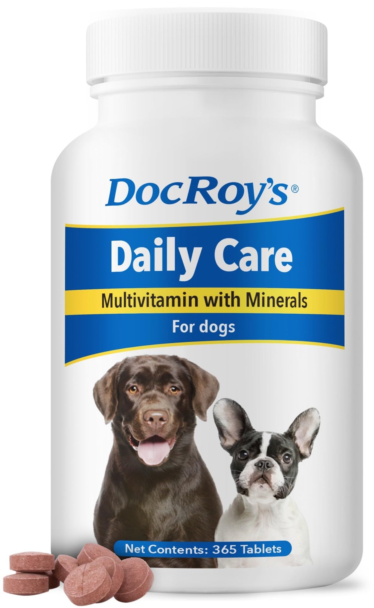 Doc Roy’s Daily Care – comprimés multivitaminés pour chien, énergie et immunité.