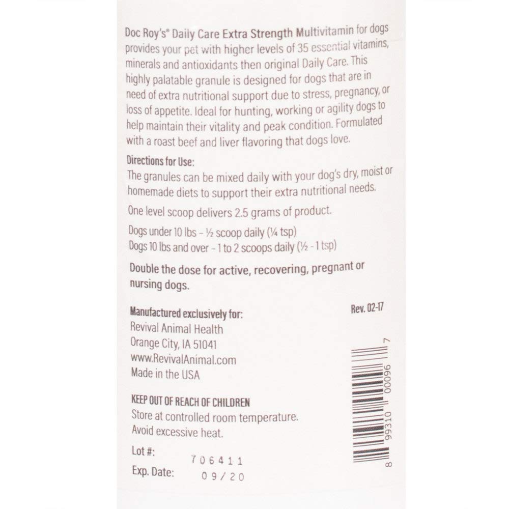 Doc Roy's Daily Care Extra – convient aux chiens actifs et seniors lors de la routine
