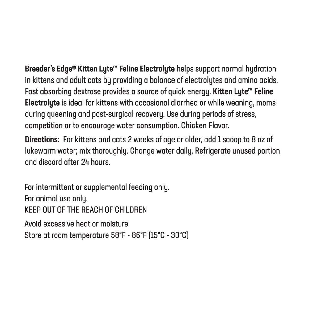 Breeder’s Edge Kitten Lyte – utilisation facile, mélange rapide avec nourriture ou eau.