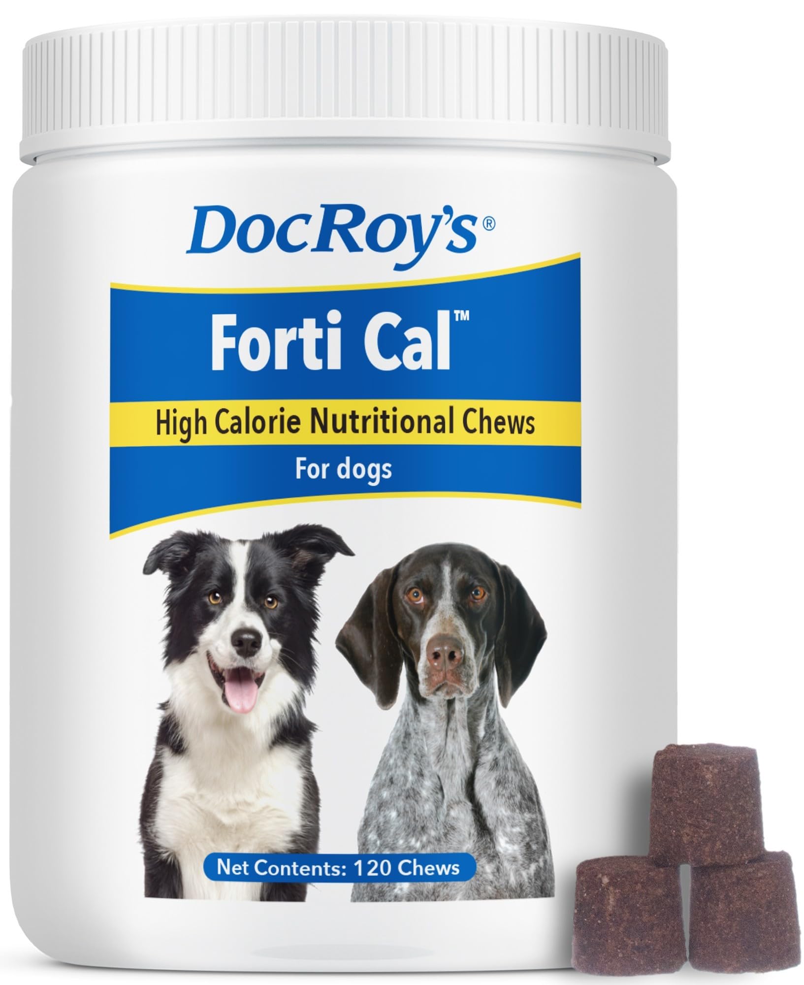 Doc Roy’s Forti Cal Soft Chews – bouteille pratique pour l’apport calorique.