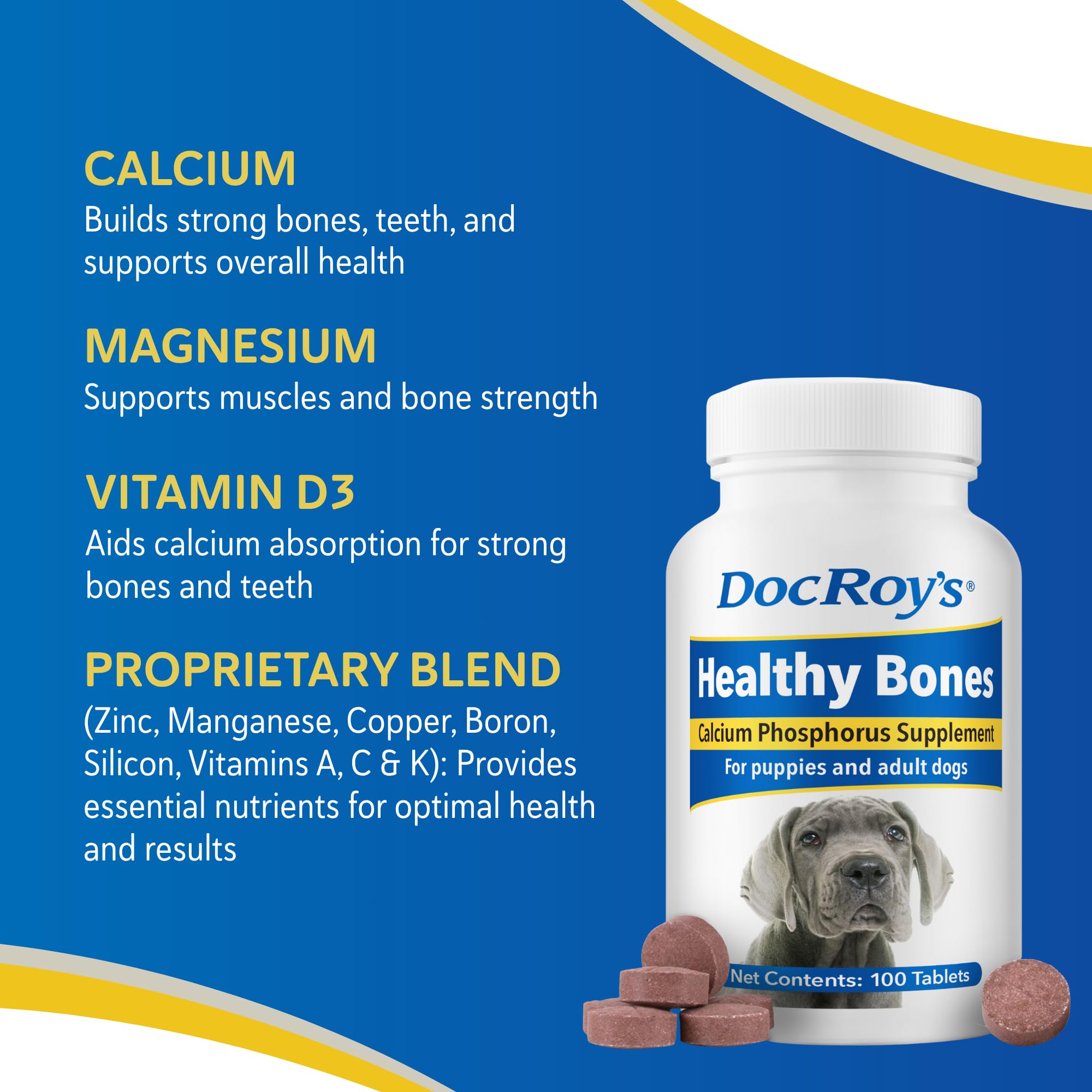 Revival Doc Roy’s Healthy Bones – tablettes à croquer pour chiens et chats.