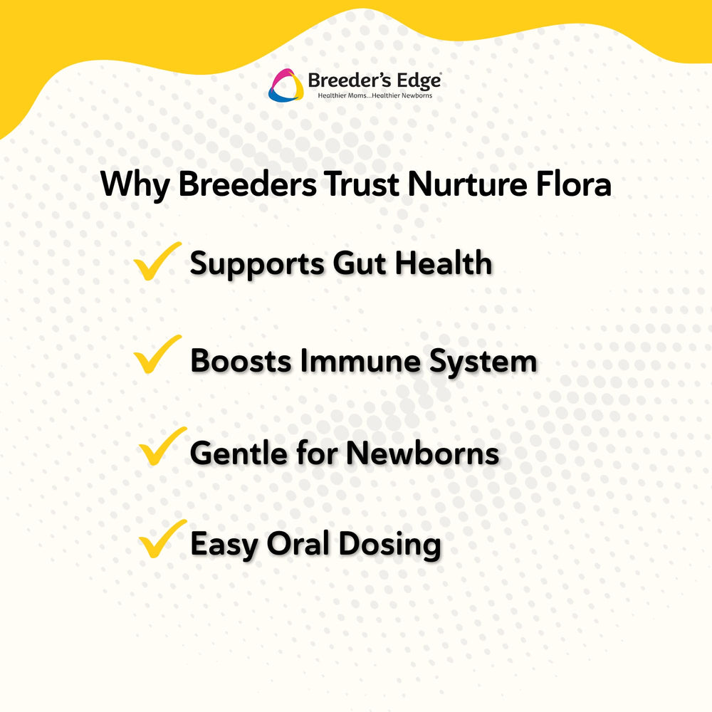 Chiots en bonne digestion grâce à Nurture Flora Colostrum