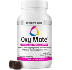 Breiver Oxy Mate, bouteille-pack-shot : soutien prénatal pour mamans chiens et chats.