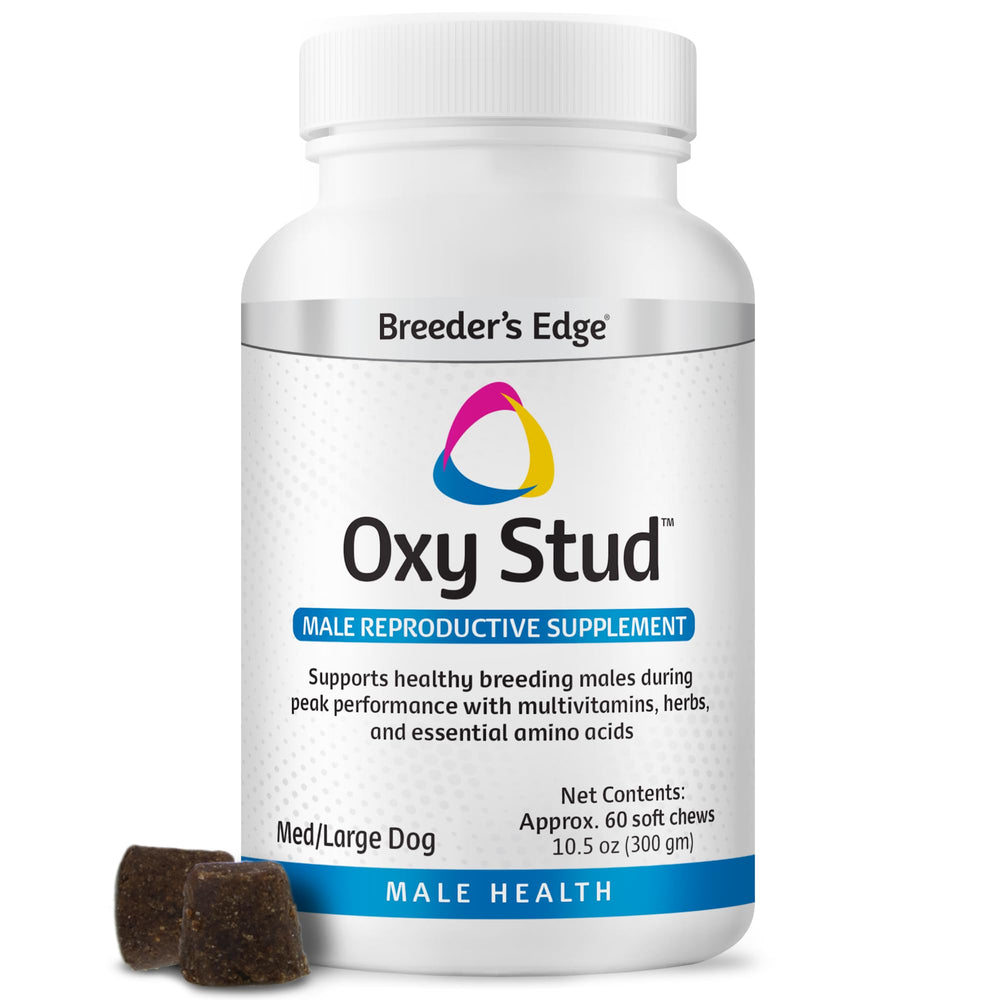 Breeder's Edge Oxy Stud : pilules mâles chiens et chats, soutien nutritionnel potentiel.