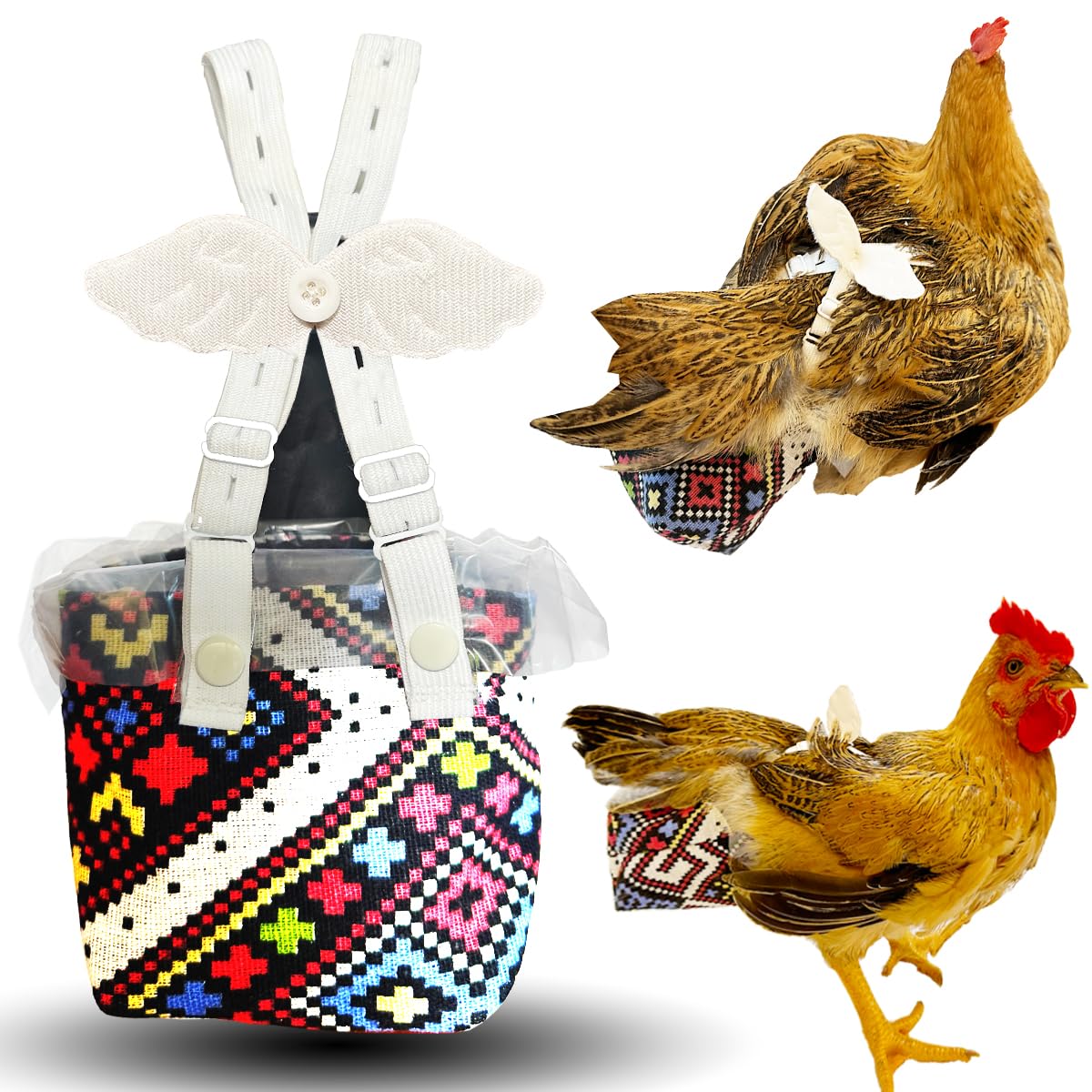 Couches Revoloza 3D pour poulet — poche étanche évitant les fuites.