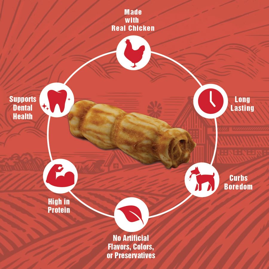 Rouleaux Rewardables au poulet enrobant la joue de boeuf, texture appétente pour l’entraînement