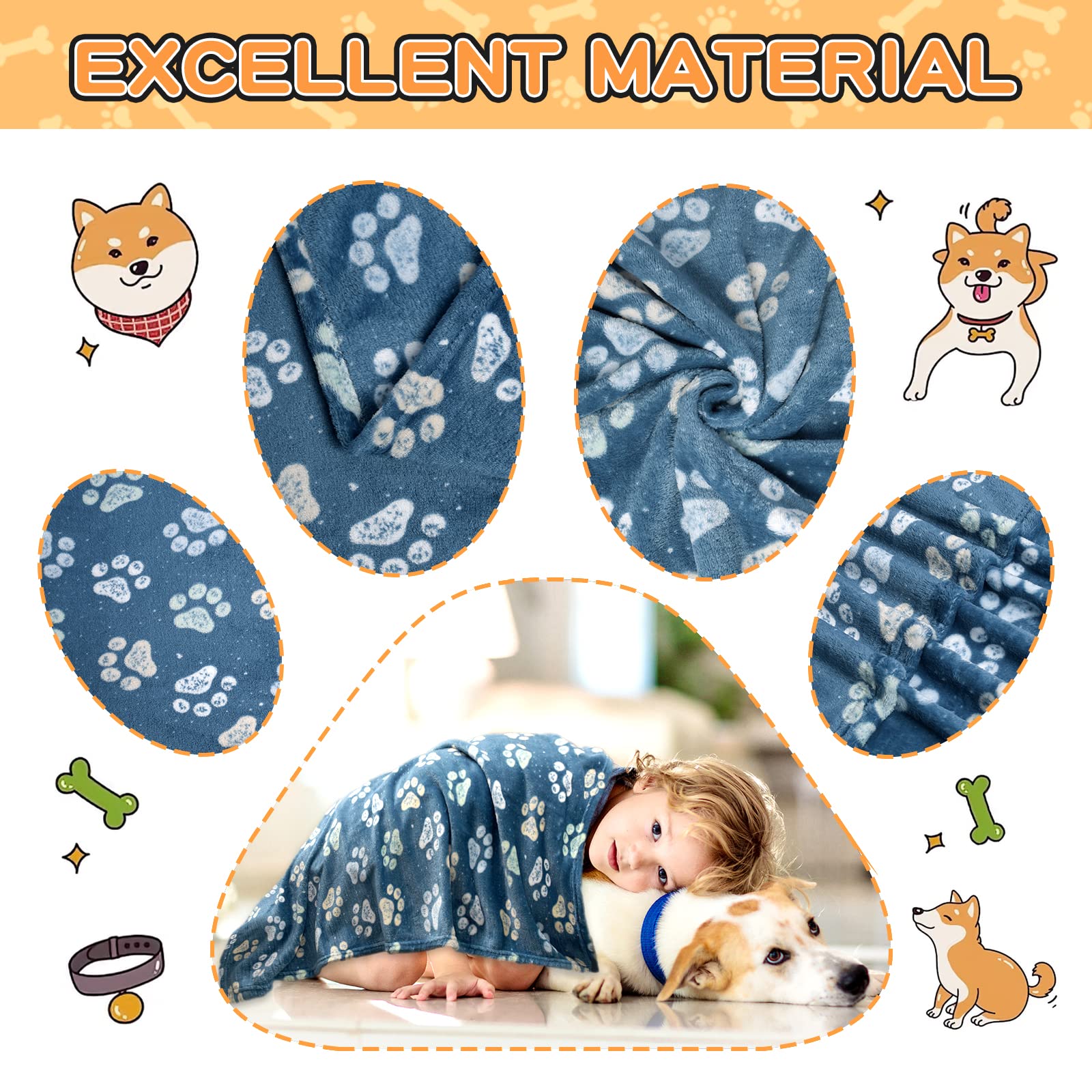 Rezutan: couverture chien bleu nuit adaptée au lit de chenil.