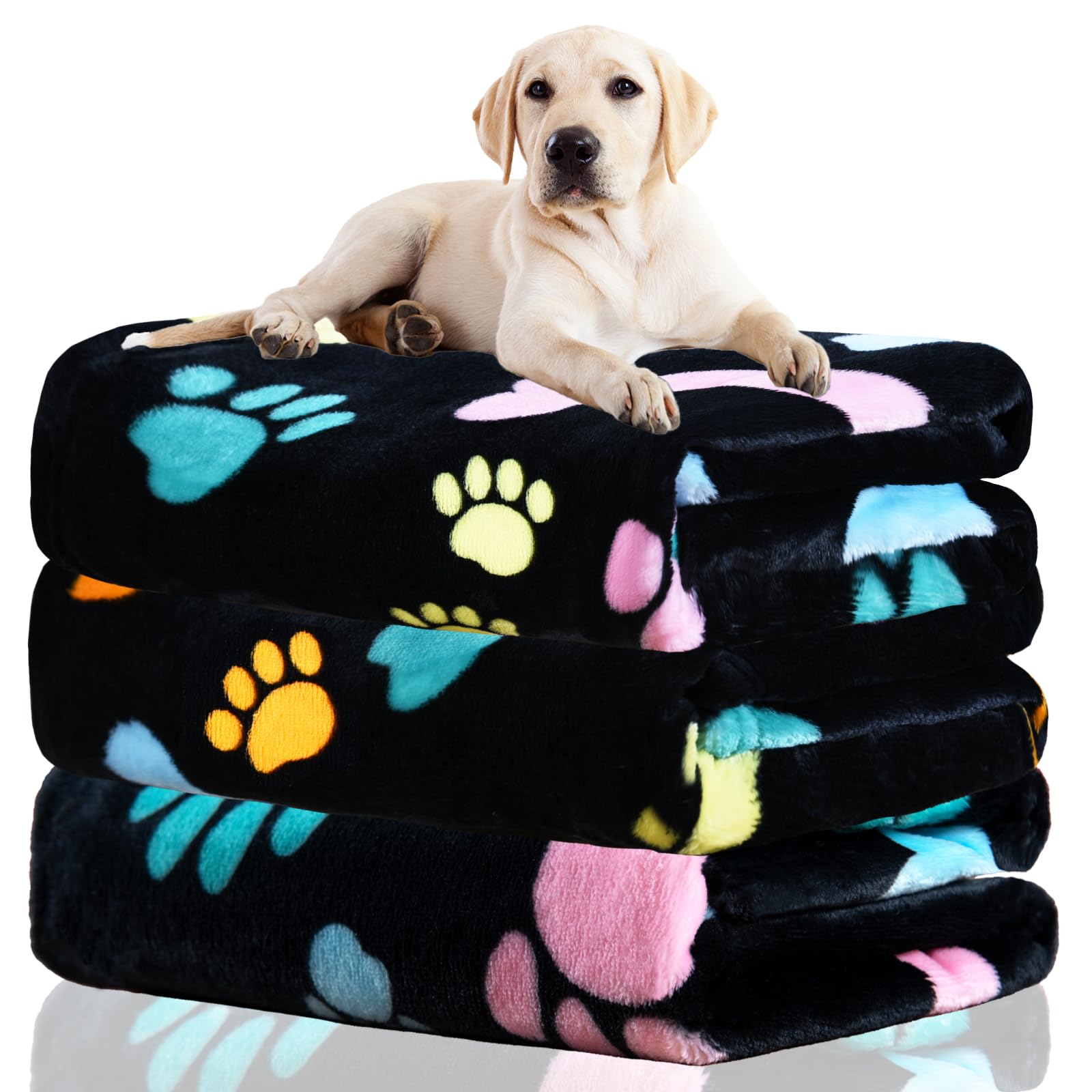 Rezutan couverture chien douceur flanelle grand format, repos confortable sur lit ou chenil.