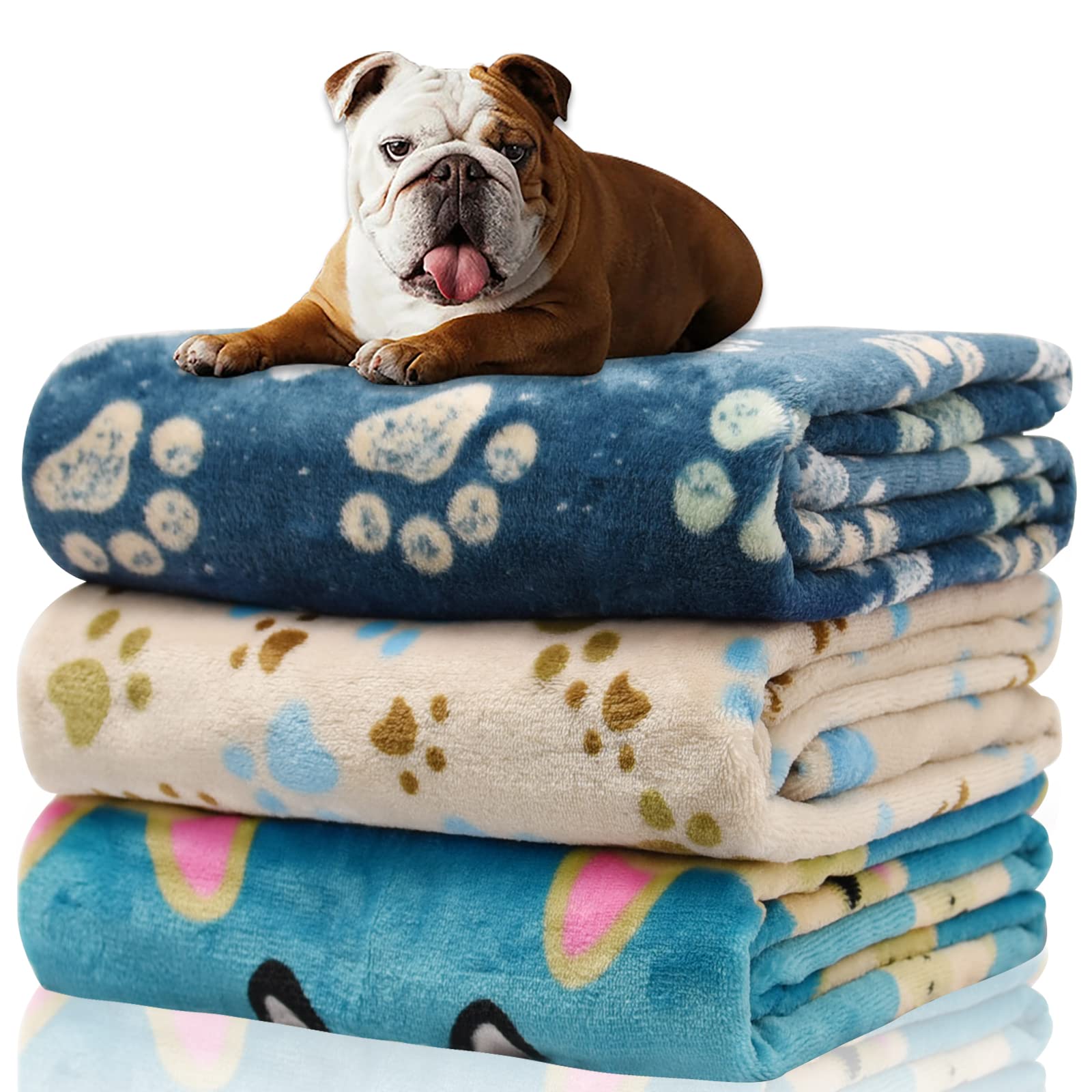 Rezutan: couverture chien moyen, empreinte patte, douceur chaleureuse pour le repos.
