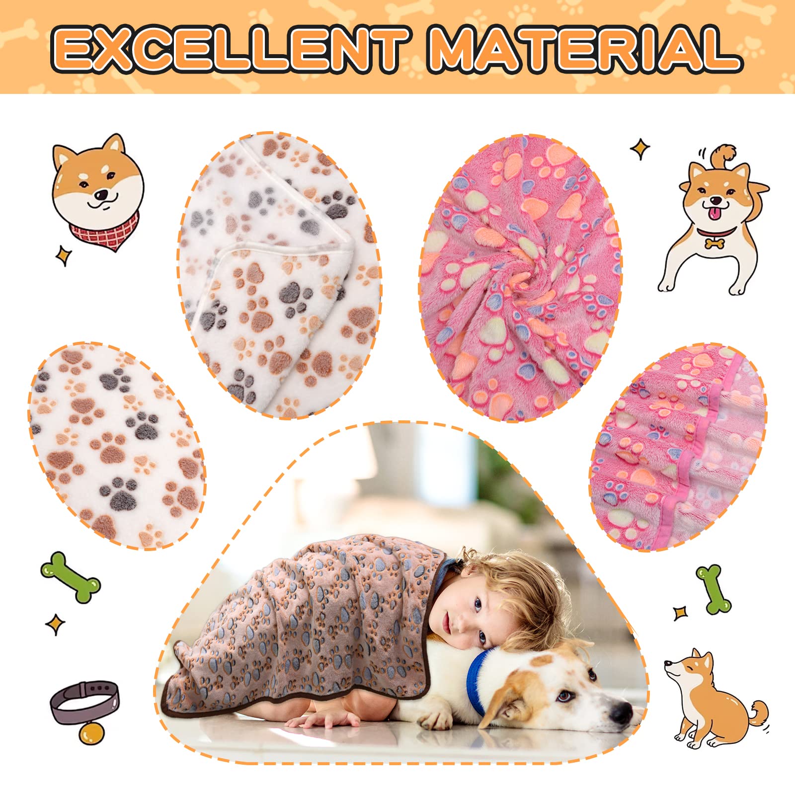 Couverture Rezutan pour chien au motif patte rose, douceur visuelle.