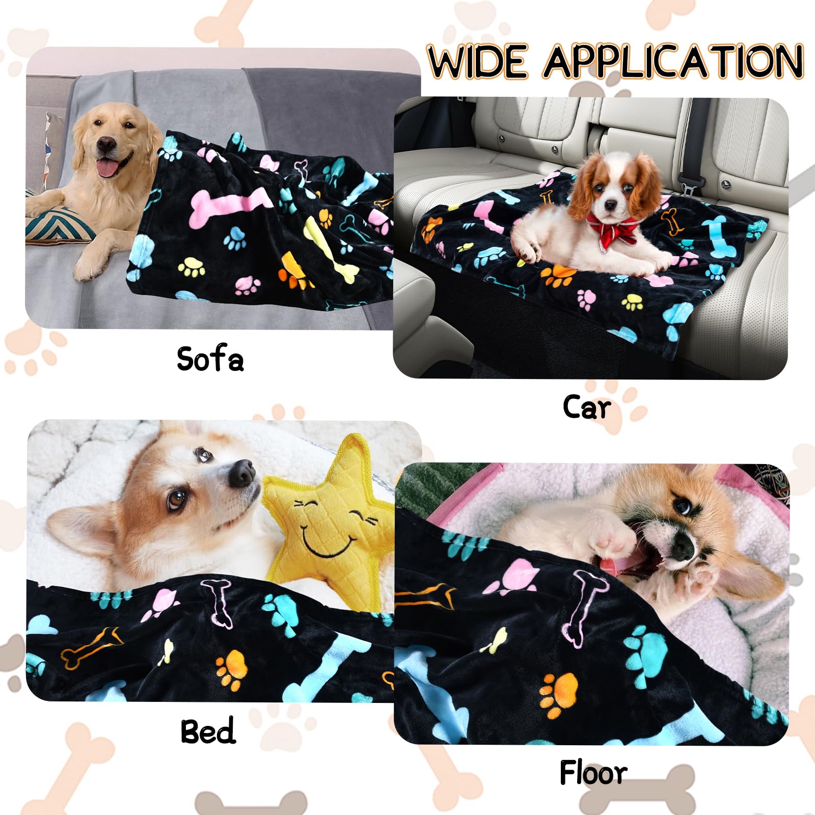 Rezutan couverture voyage-chien flanelle, pratique pour déplacements et trajets.