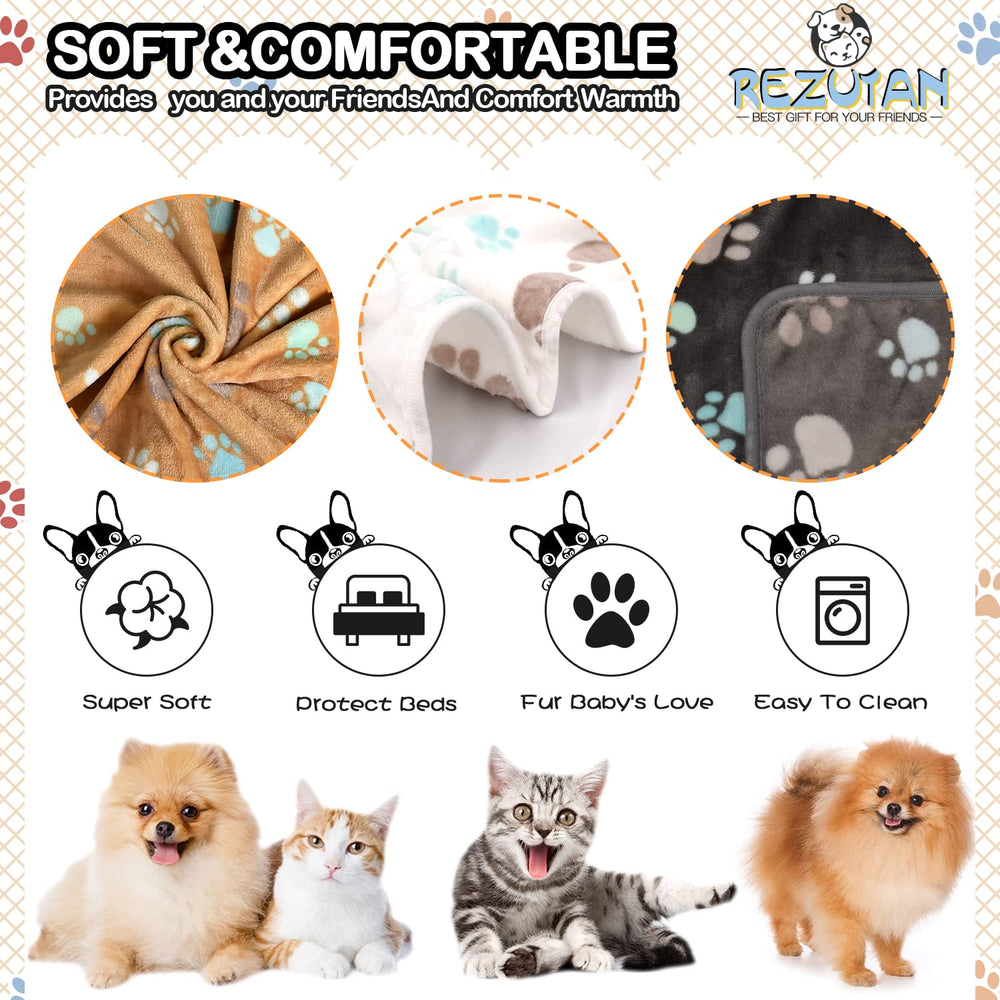 Lot de 3 couvertures Rezutan, douce et polyvalente pour animaux.