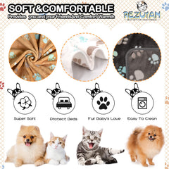 Lot de 3 couvertures Rezutan, douce et polyvalente pour animaux.
