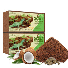 Brique de coco Riare pour terrarium, gonfle rapidement et offre un habitat sain.
