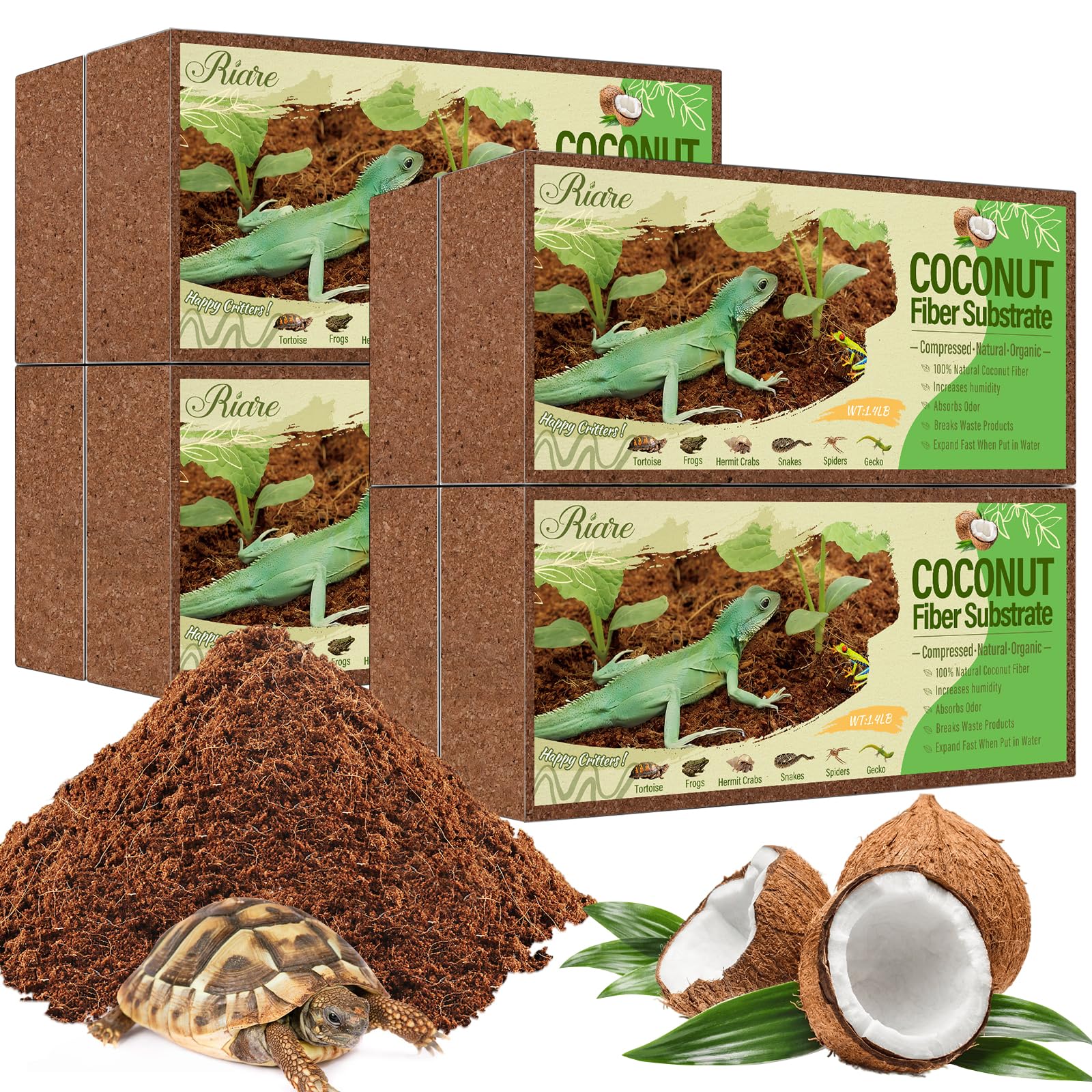 Riare briques fibre de coco: substrat prêt à gonfler après immersion.
