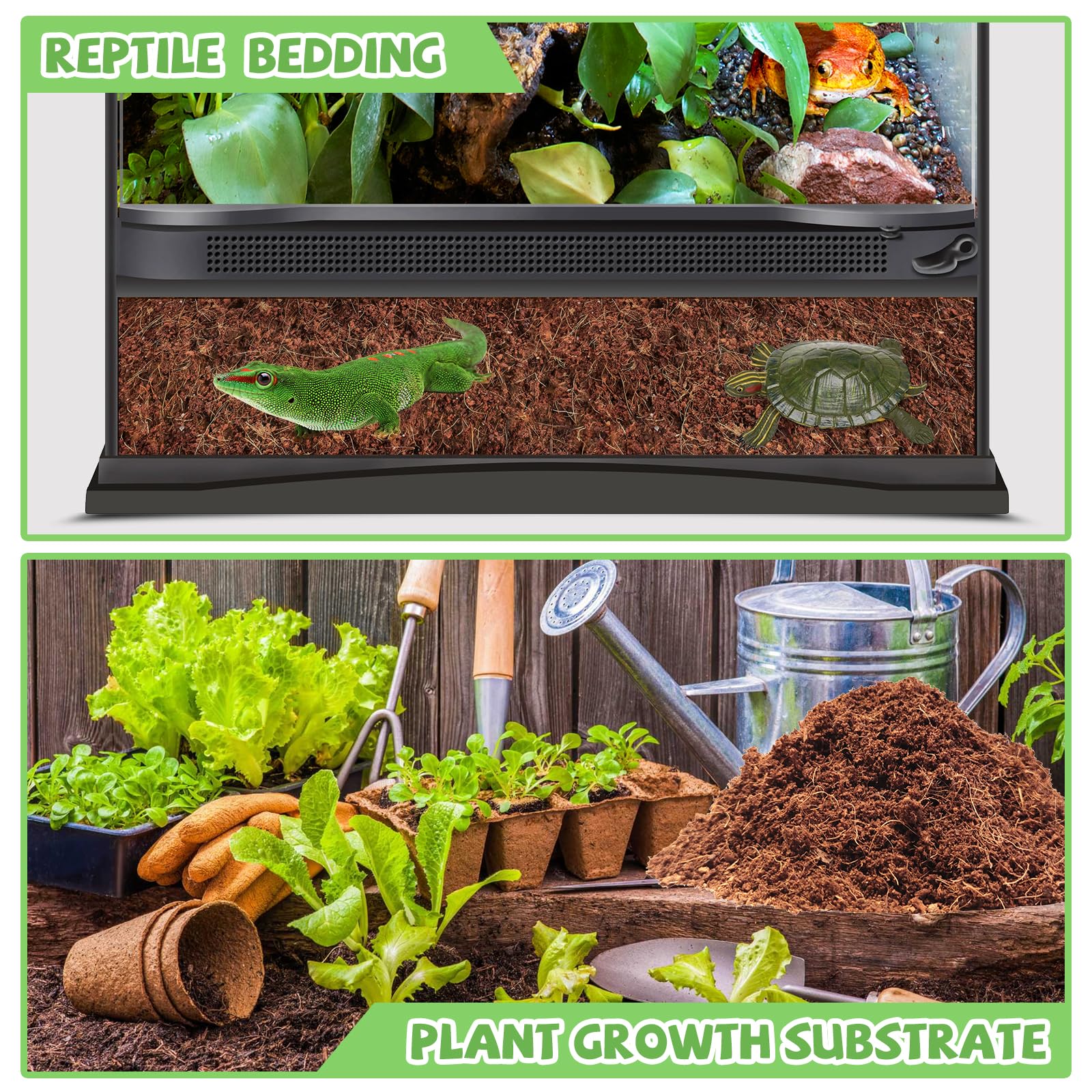 Riare substrat coco : compatible reptiles, grenouilles et crabes pour creuser.