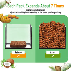 Riare substrat coco-husk humidité contrôlée pour reptiles et amphibiens.