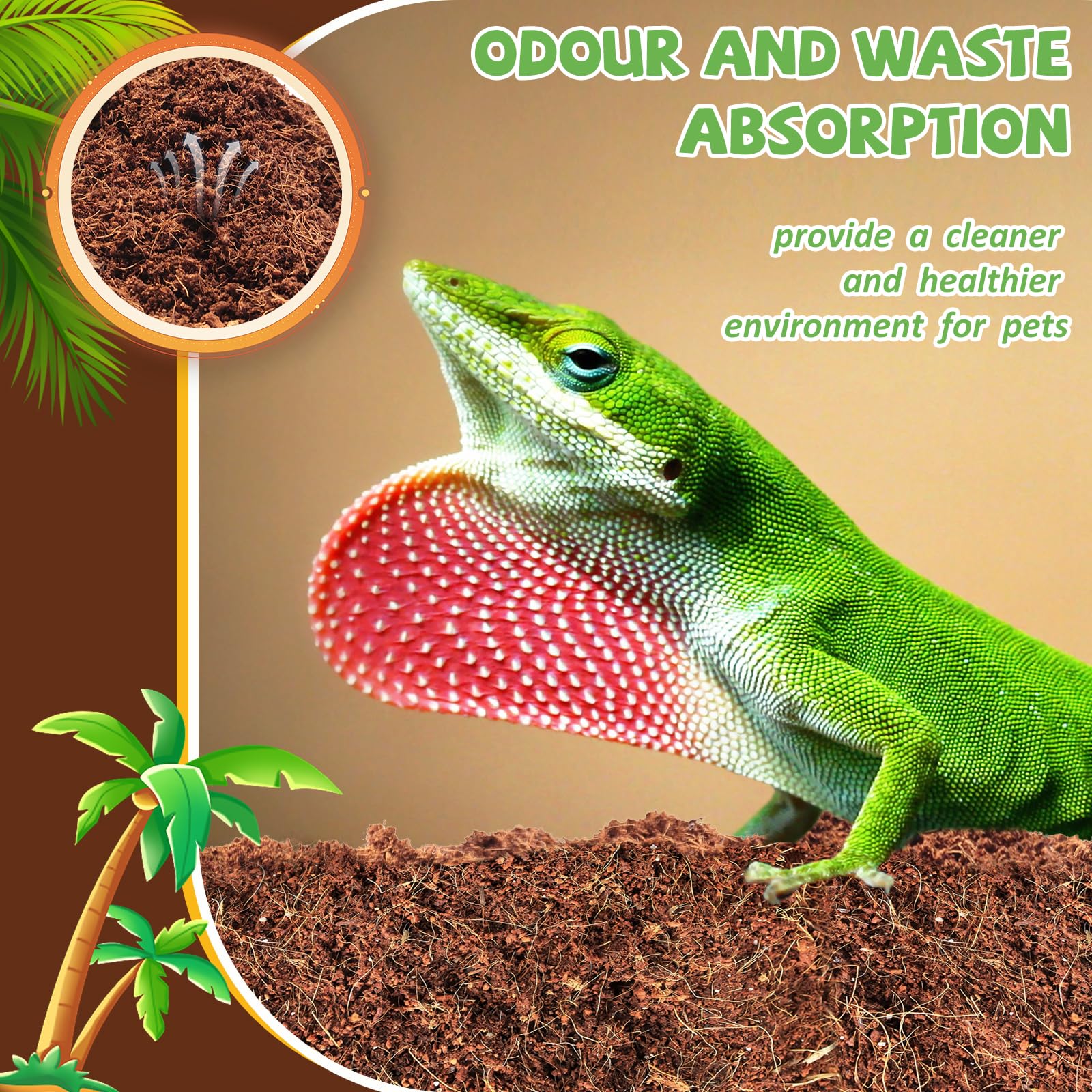Riare substrat coco universel : convient pour tortues, serpents et geckos.