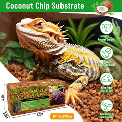 Riare substrat noix de coco reptiles hachis naturel, humidité et confort.