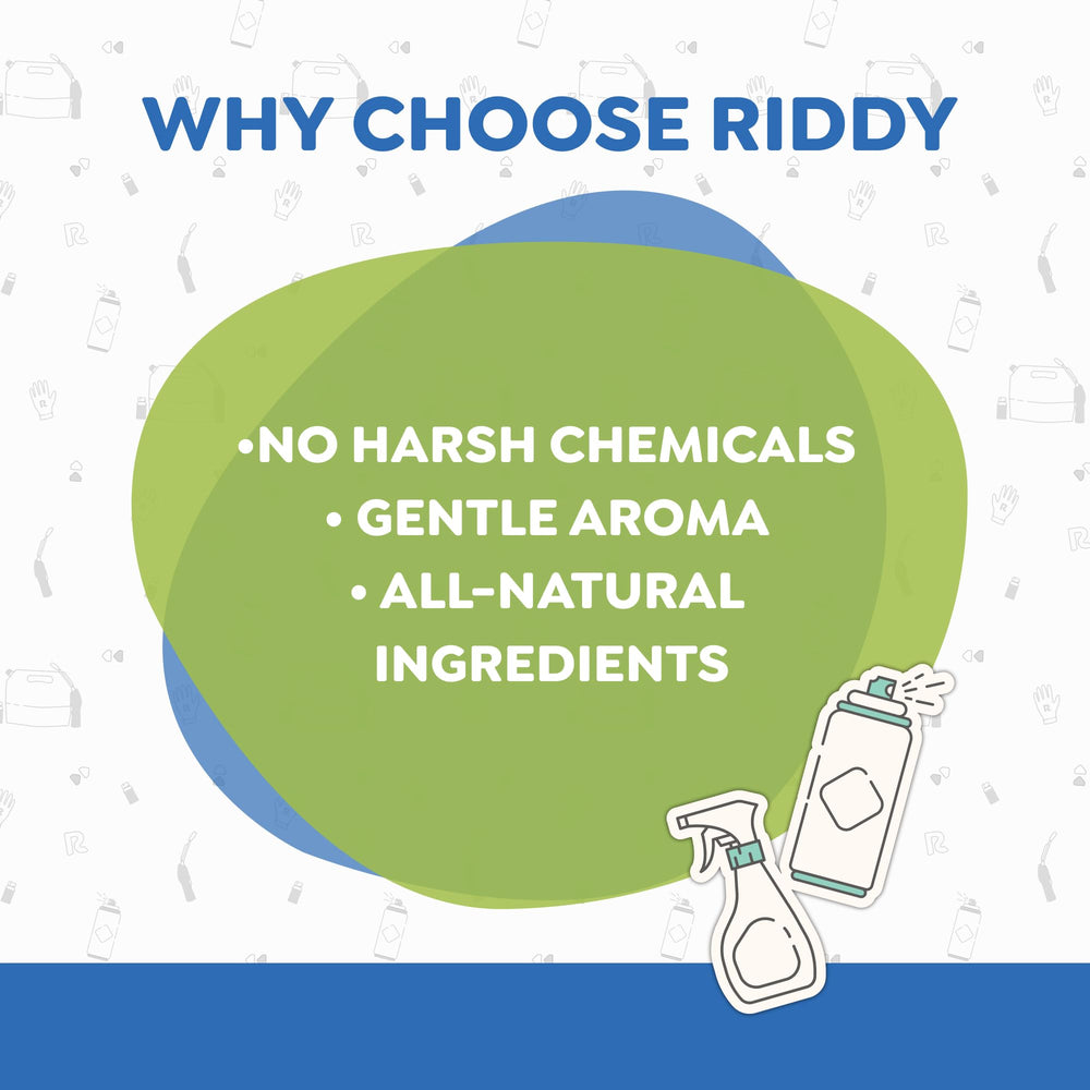 Riddy spray sûr pour animaux et famille, utilisé selon les indications.