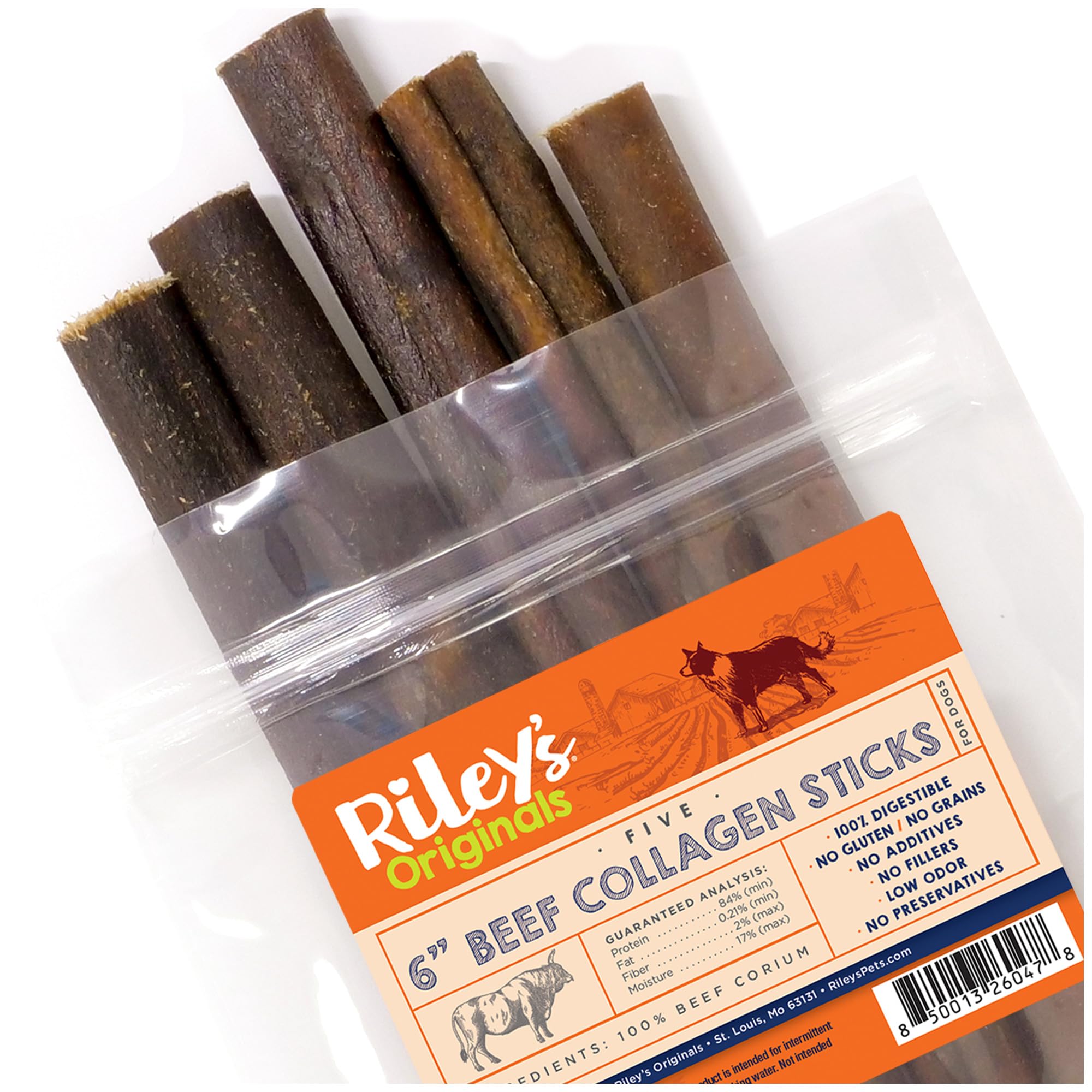 Riley's collagene baton boeuf pour chiens, texture durable et mastication