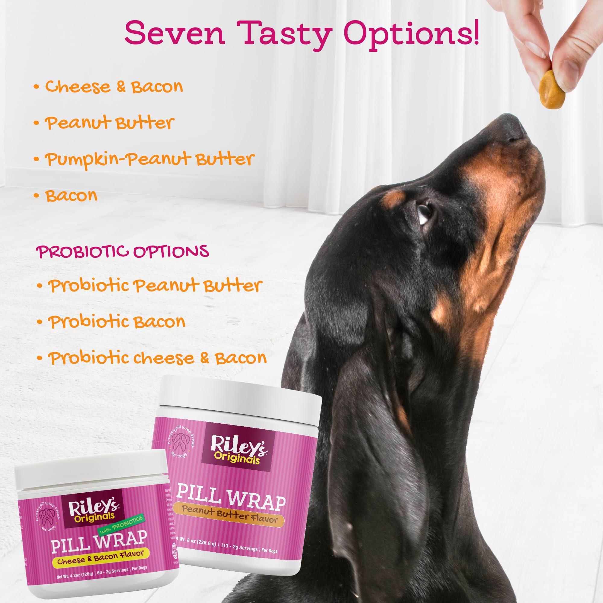 Riley's Pill Wrap: goût attrayant encourage l’ingestion des médicaments.