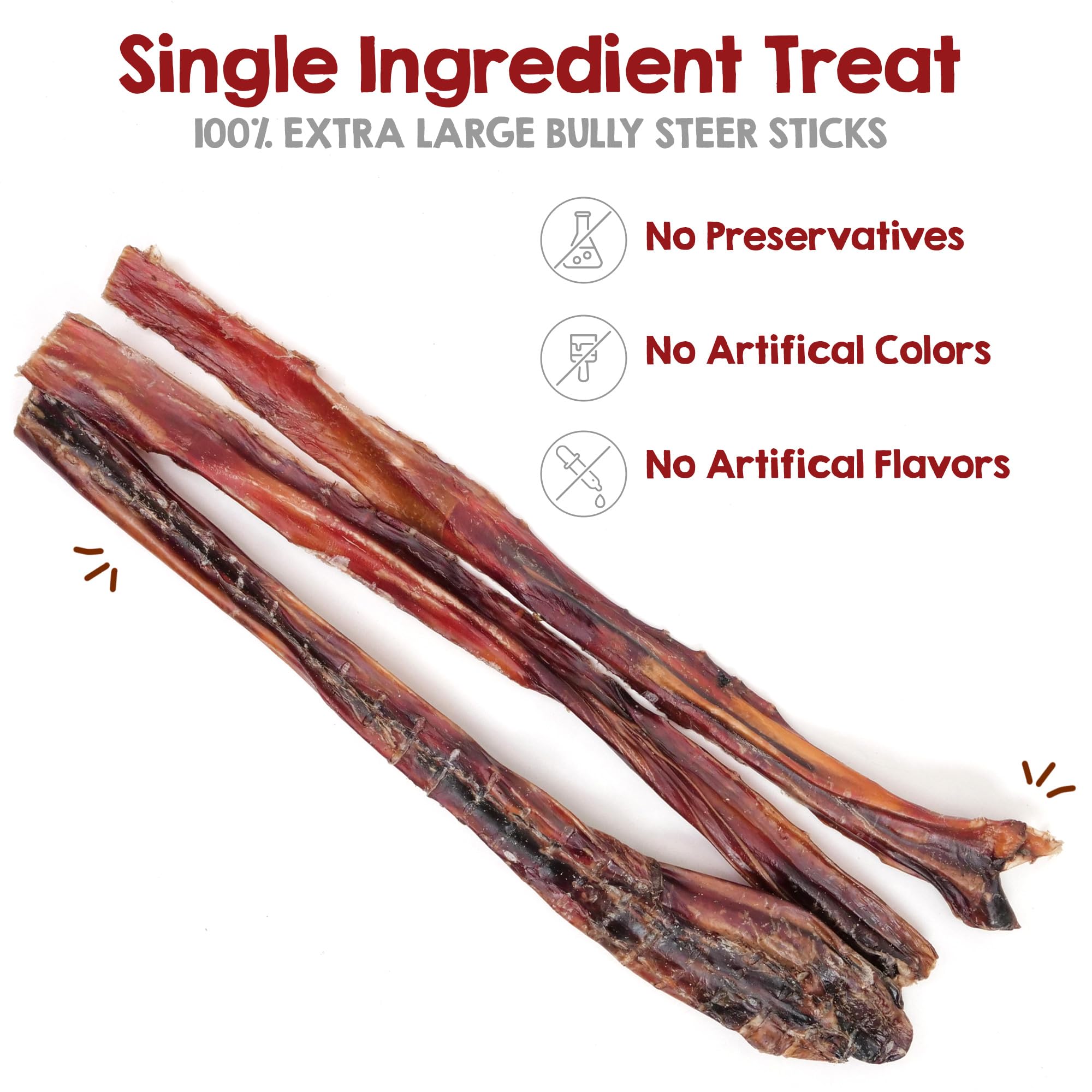 Riley's Steer Sticks 100% boeuf, sans additifs, snack naturel pour grands chiens.