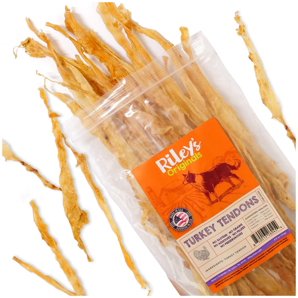 Riley's Tendons dinde emballage : friandise naturelle pour récompenser votre chien.
