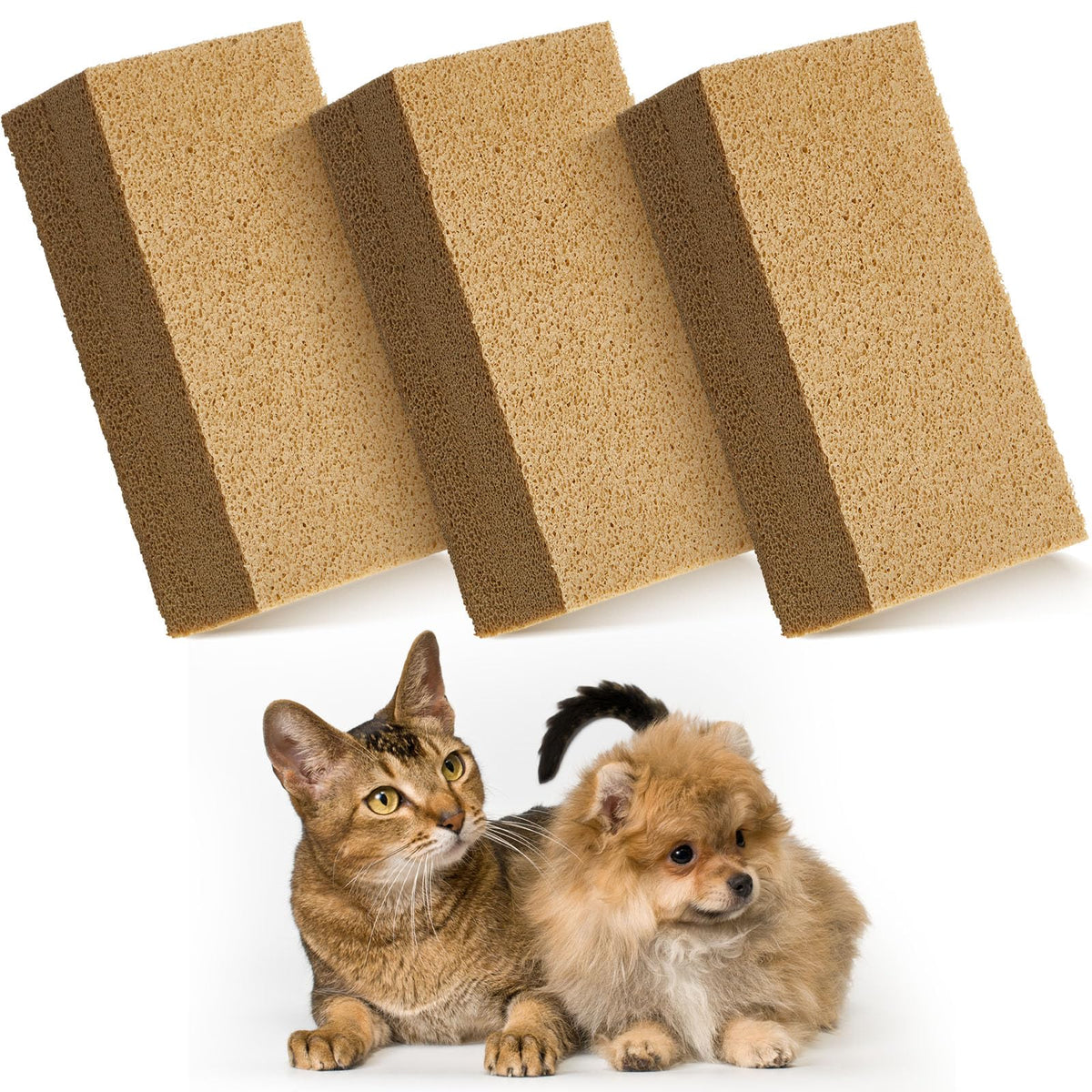 RimCereal éponge ramasse-poils pour chat et chien sur canapé.