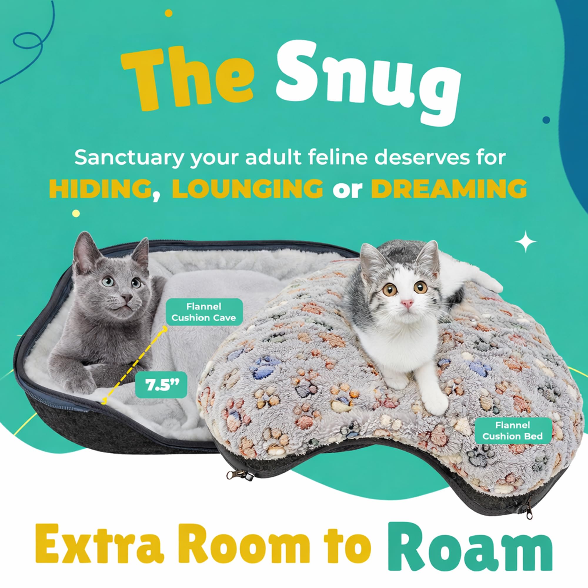 RINGTAIL Peekaboo coussins flanelle amovibles, chaleur douce pour sieste