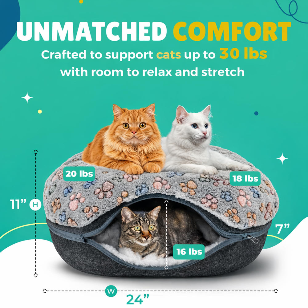 RINGTAIL Peekaboo tunnel cachette pour chats, parfait pour se cacher et observer