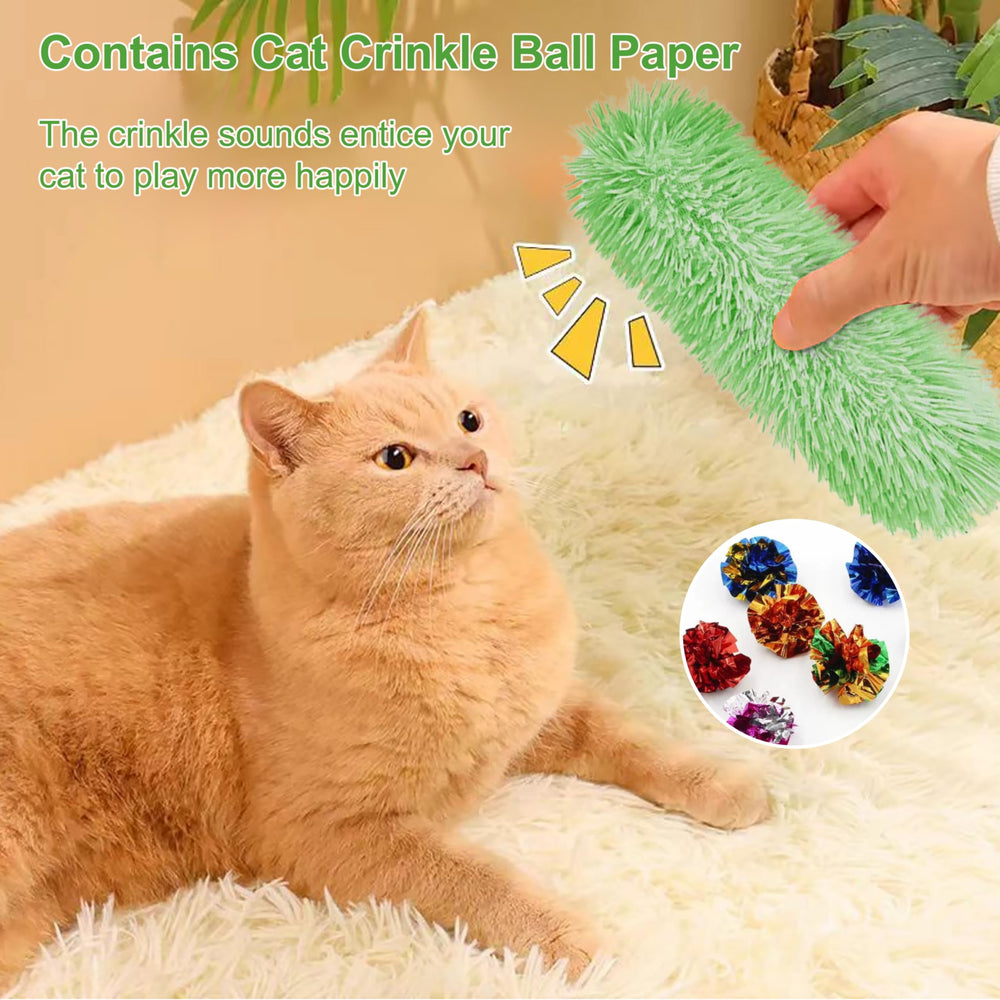 Rishoesu: peluche chat bruits crinkle pour attirer l’attention et encourager le jeu.