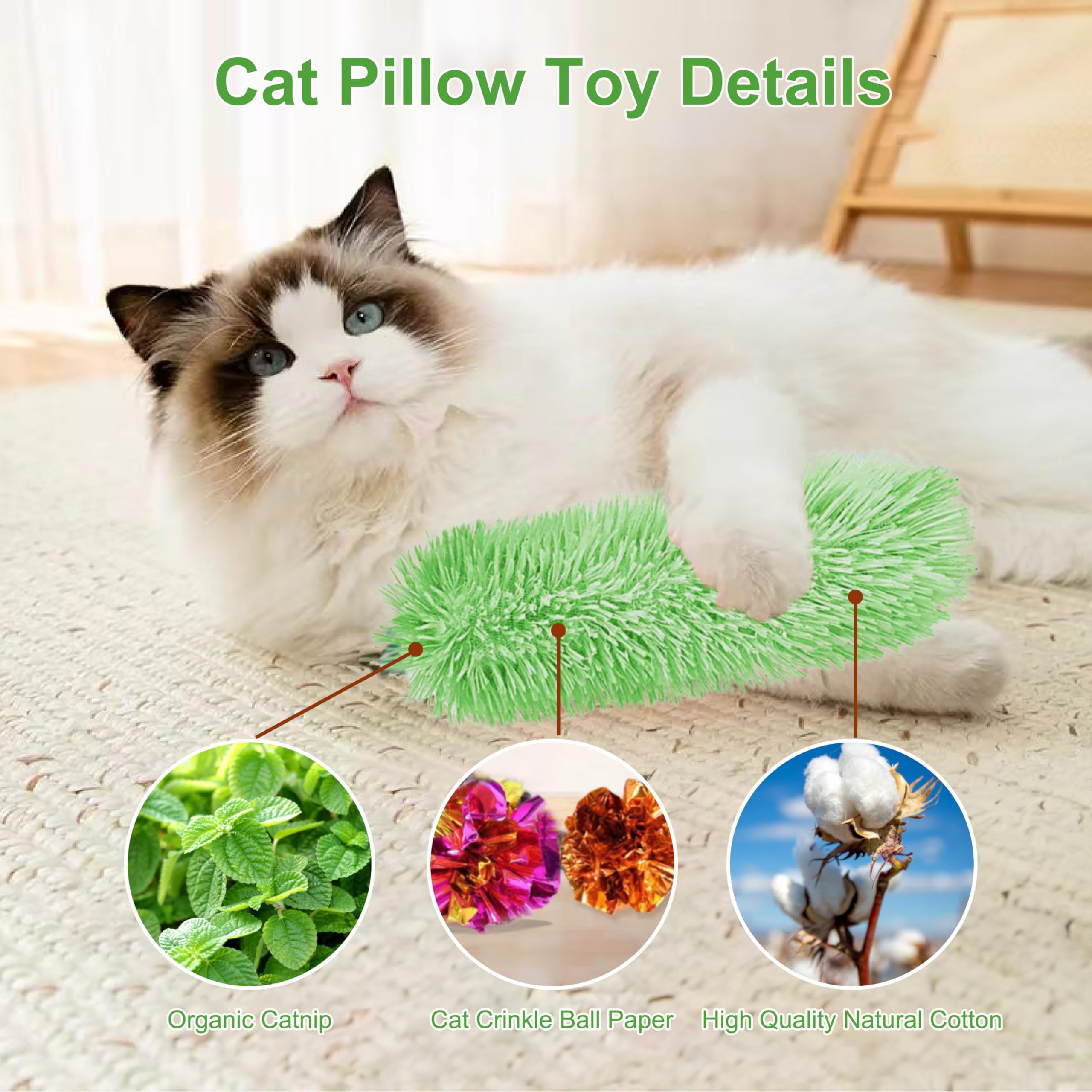 Rishoesu: peluches chat herbe naturelle pour le bien-être et l'énergie.