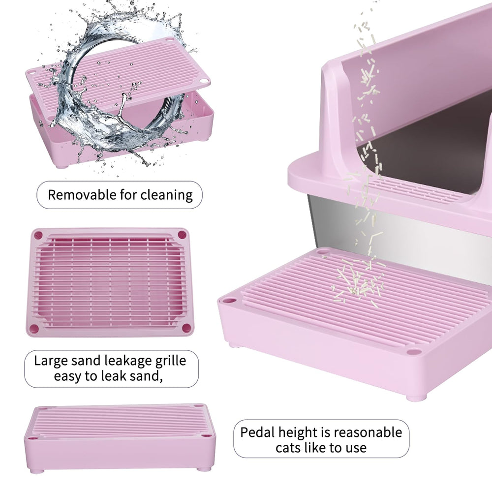Litière RIZZARI inox rose design moderne qui s adapte au salon