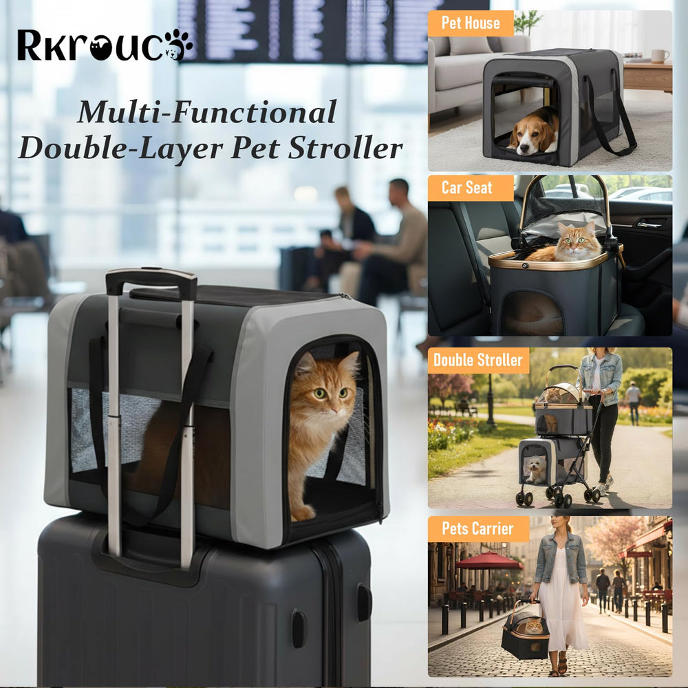 Rkrouco Poussette pliante compacte – rangement rapide après utilisation