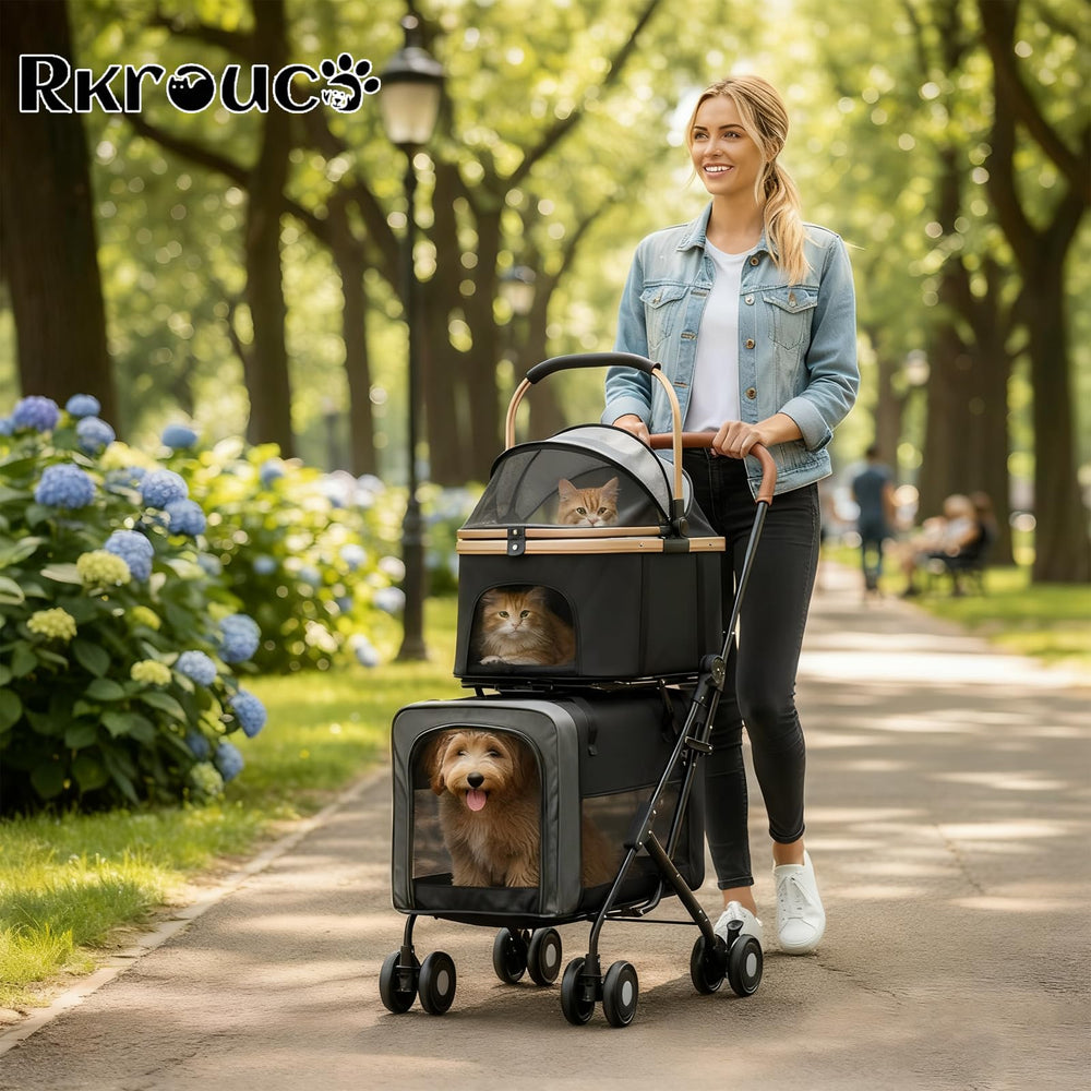 Rkrouco Poussette usages multiples – idéale pour véto, promenade et voyages