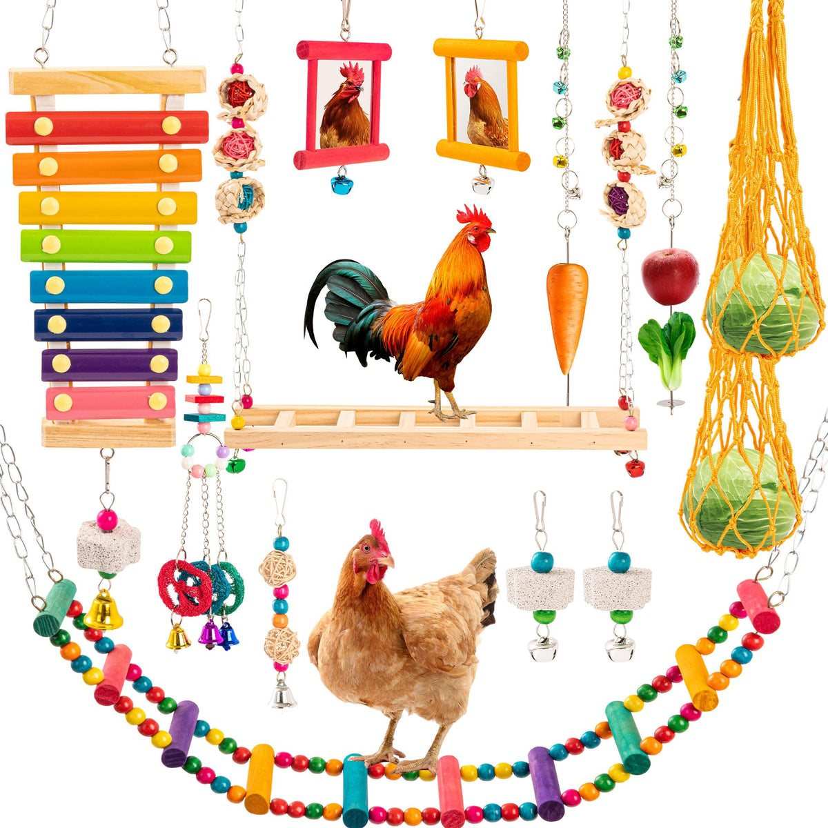 RLRICH jouet poules xylophone: stimulation mentale et divertissement pour vos poules