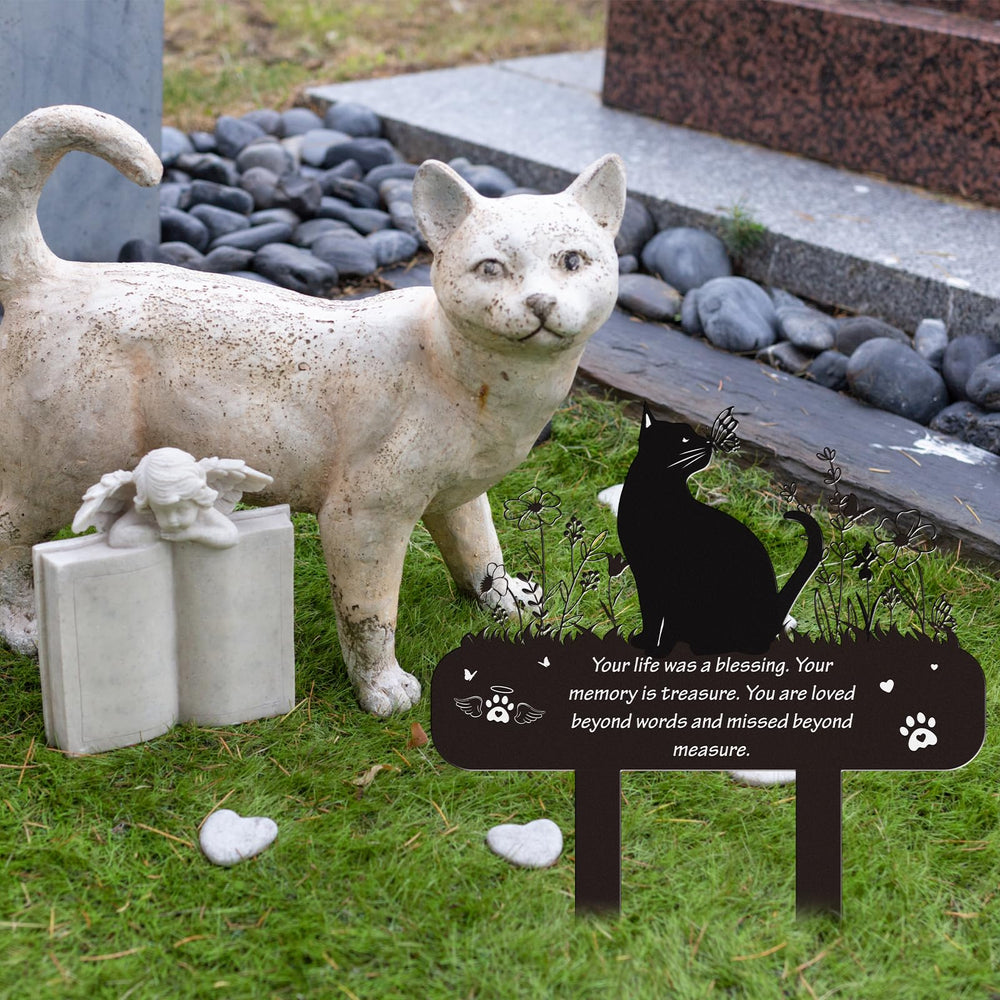 Rngmsi borne decorative chat papillon, mémoire affectueuse en plein air