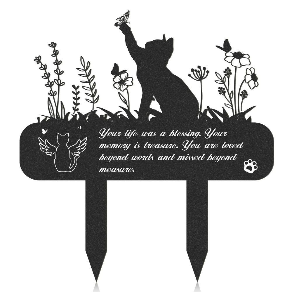 Rngmsi plaque memorial chat metal: durable et résistante pour le jardin.