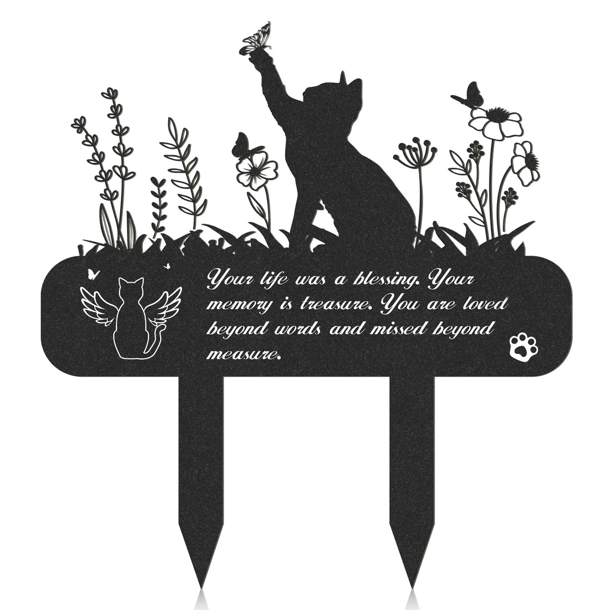 Rngmsi plaque memorial chat metal: durable et résistante pour le jardin.
