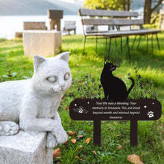 Rngmsi plaque tombe chat fleurs, idéale pour jardin et cimetiere