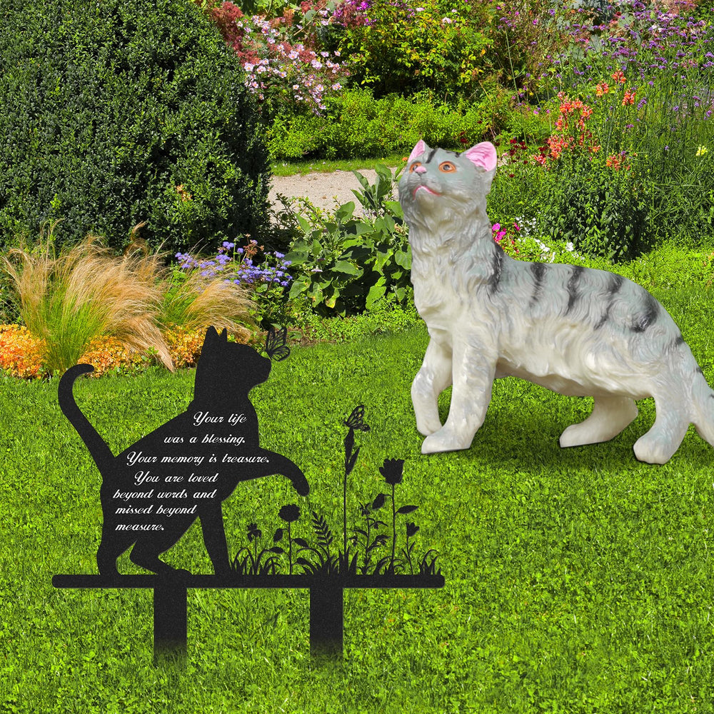 Rngmsi stele chat métal dimension 13x12 pouces — placement facile