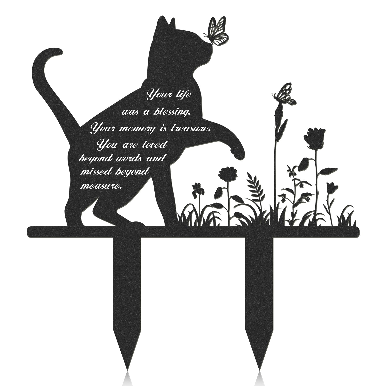 Rngmsi stele chat métal mémorial pour jardin — hommage durable