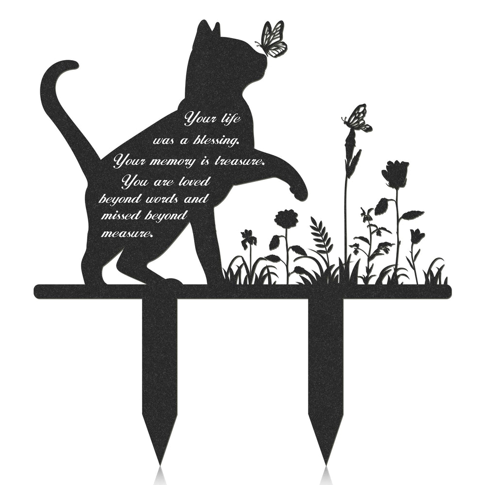 Rngmsi stele chat métal mémorial pour jardin — hommage durable