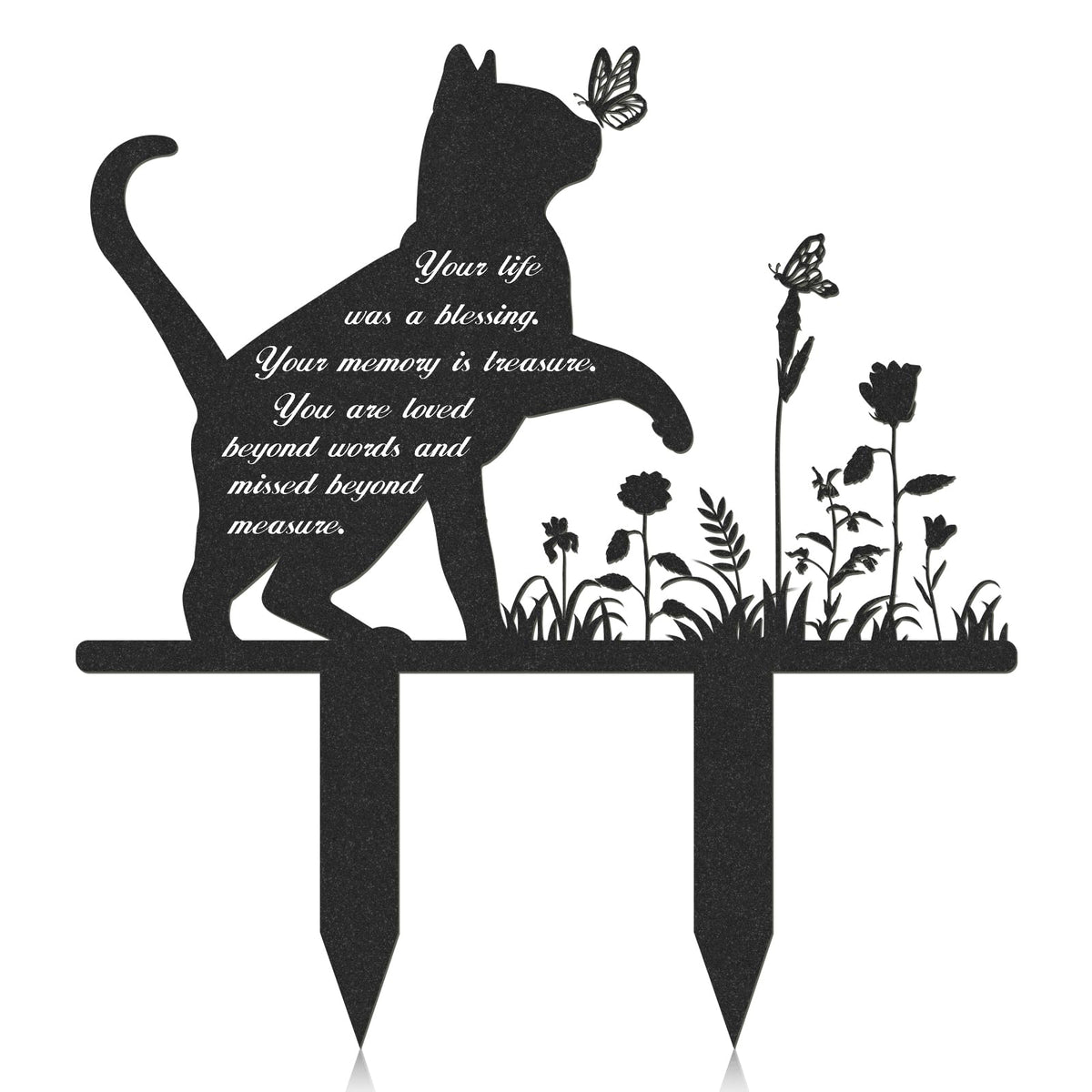Rngmsi stele chat métal mémorial pour jardin — hommage durable