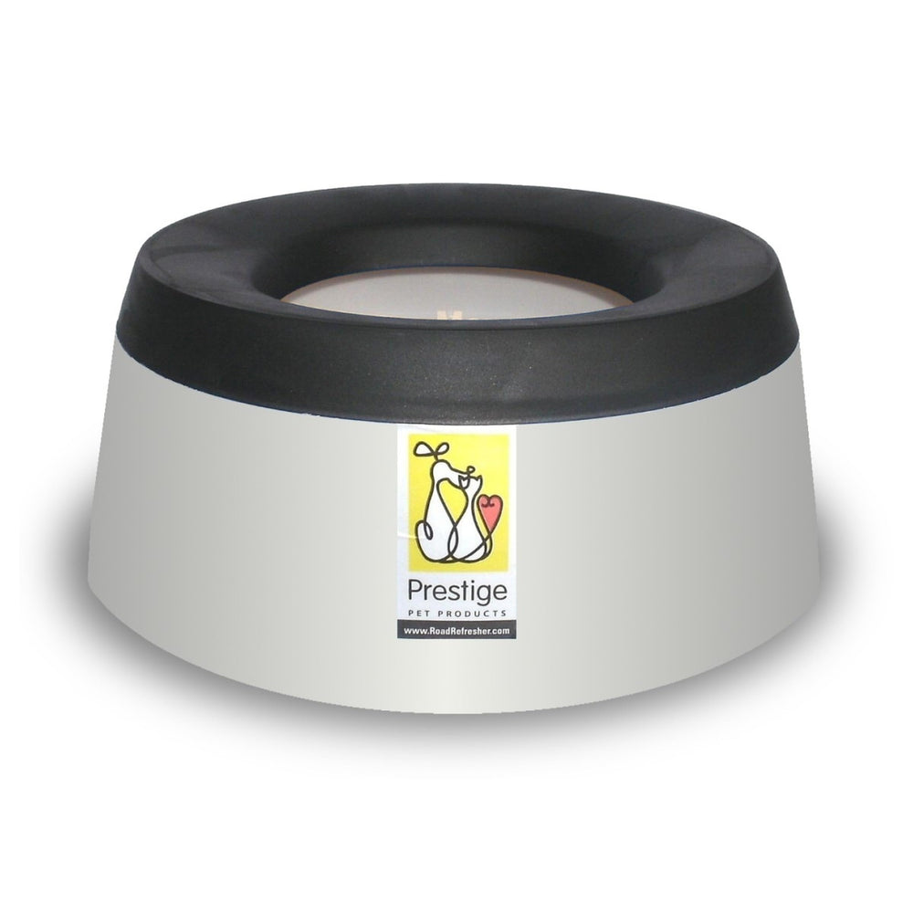 Distributeur Road Refresher gris anti-éclaboussures pour chats et chiens, pratique en voyage.