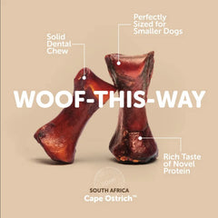 ROAM os d’autruche pour chien moyen, longue mastication agréable.