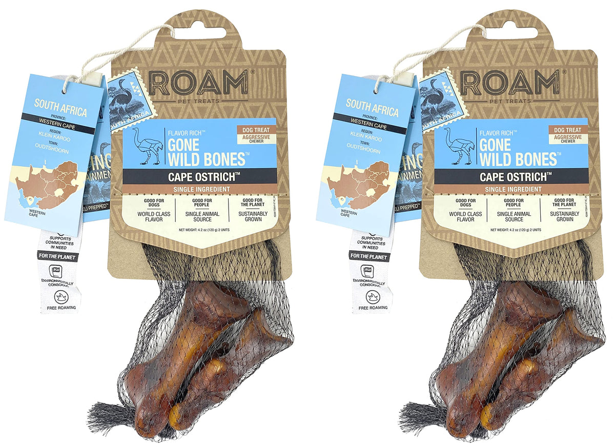 ROAM os d’autruche pour chien petit, friandise durable et naturelle.