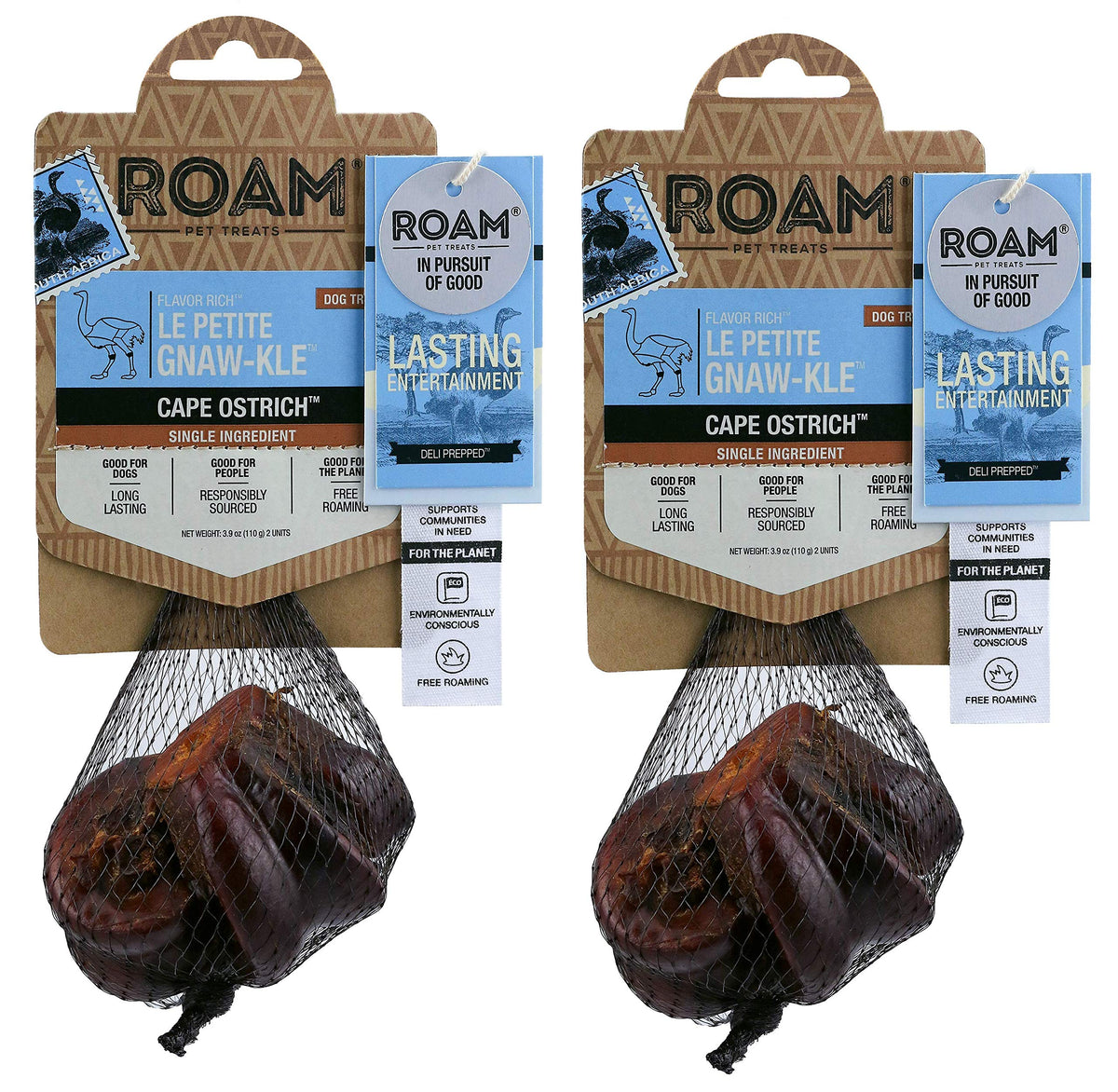 ROAM os d’autruche pour petit chien, friandise durable et longue mastication.